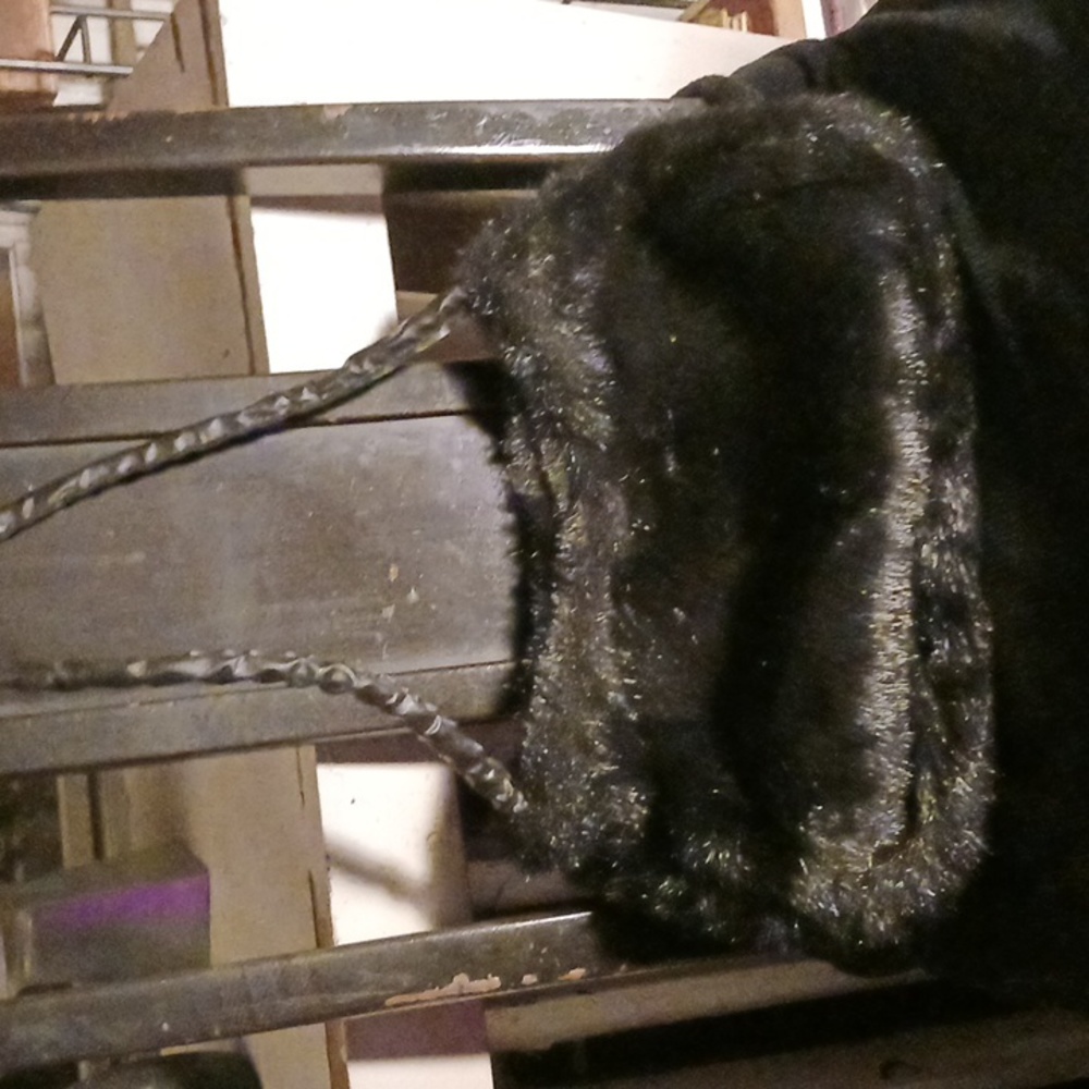 Black Faux Fur purse